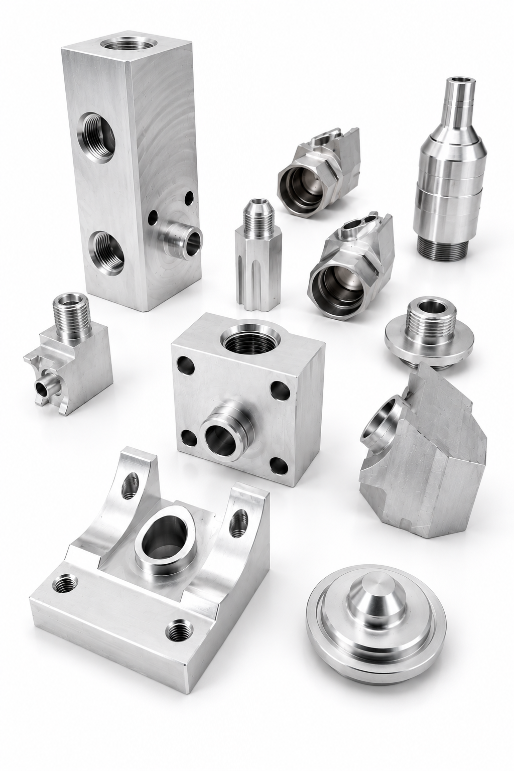 Machined aluminum fittings